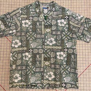 Vintage Makapuu Sportswear Green Reverse Print Men's Pullover Hawaiian Shirt XL